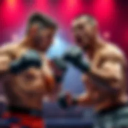UFC Fighters Gamrot and Salkilld in Action Mateusz Gamrot and Q. Salkilld during a UFC fight, showcasing their athleticism and fighting stance.