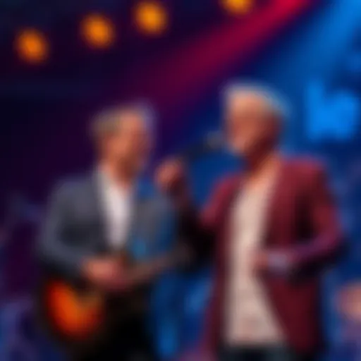 Garret and Keating performing during the Lodge Livestream event with Bruce Buffer announcing
