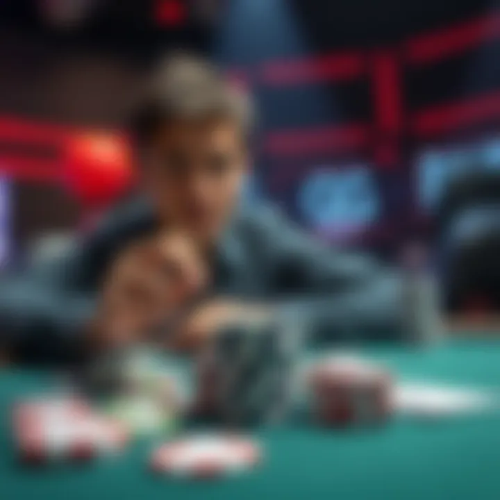 A player considering options for reopening a GG Poker account or creating a new one, with poker chips and cards on a table.
