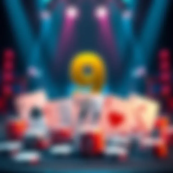 Graphic showing a competition for predicting placements with dollar signs and poker elements