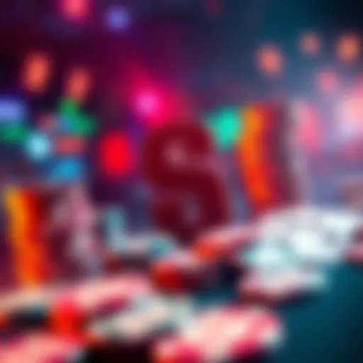 Graphic showcasing GGPoker competition with dollar signs and poker chips