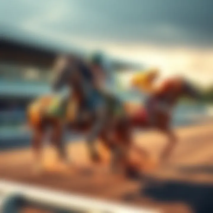 Two racehorses, Ghostzapper and Flightline, competing head-to-head on a racetrack, showcasing their speed and power.