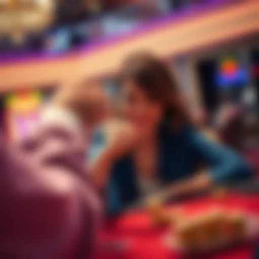 A girl gives a fist bump to a player after winning at blackjack in a casino, showcasing a joyous moment of connection and support.