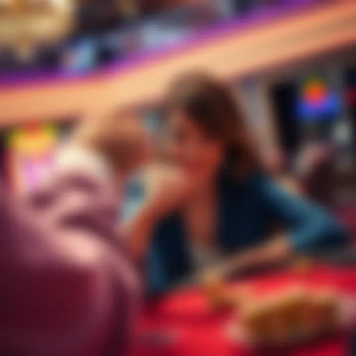 A girl gives a fist bump to a player after winning at blackjack in a casino, showcasing a joyous moment of connection and support.