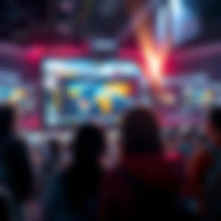 People watching a news broadcast about a major upcoming global event that may affect society and politics.