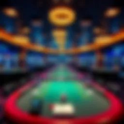 A view of single and double card tables at the Golden Nugget Lake Charles casino, showing players engaged in games.