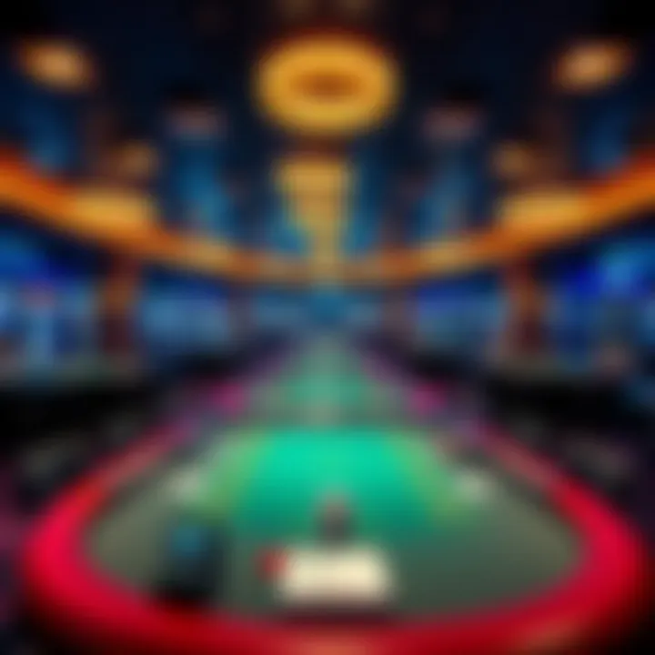 A view of single and double card tables at the Golden Nugget Lake Charles casino, showing players engaged in games.