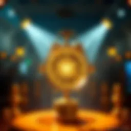 A spotlight shining on a concept or character named Golden Tempo, highlighting its sudden rise to attention in the news.