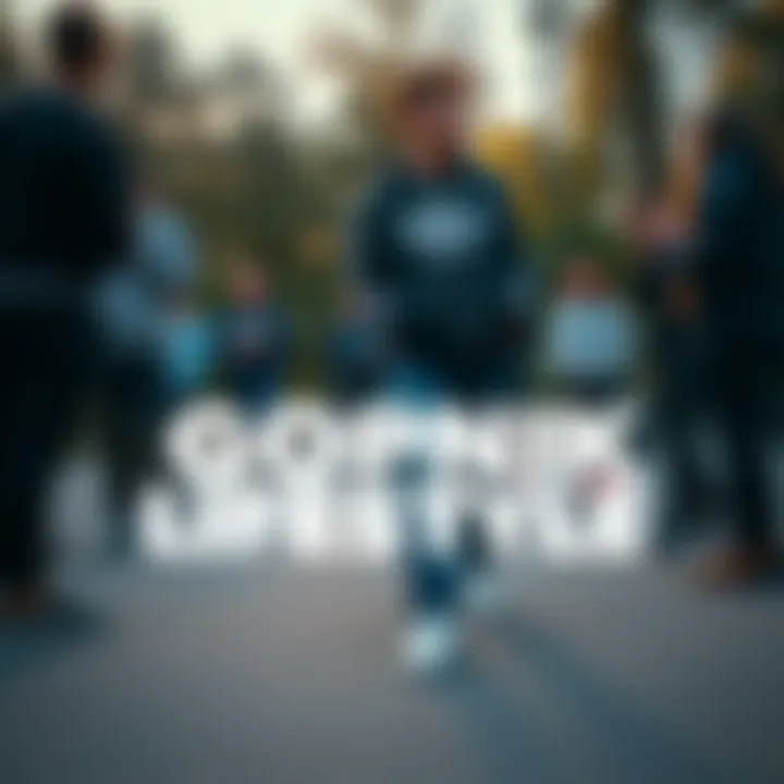 Group of young people in tracksuits and sneakers gathered in a city park, enjoying music and socializing, representing Gopnik culture