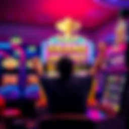 A player celebrating a big win with a jackpot display on a casino slot machine at McLuck.