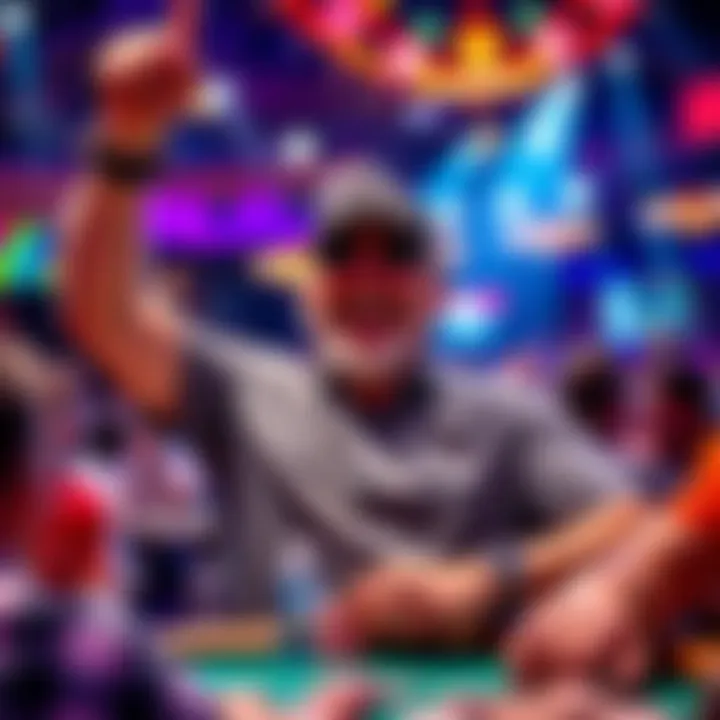 Greg Mueller celebrating his poker win Greg Mueller, a 55-year-old former hockey player, is celebrating after winning third place in the WSOP Main Event, showing his skills and experience in the poker world.