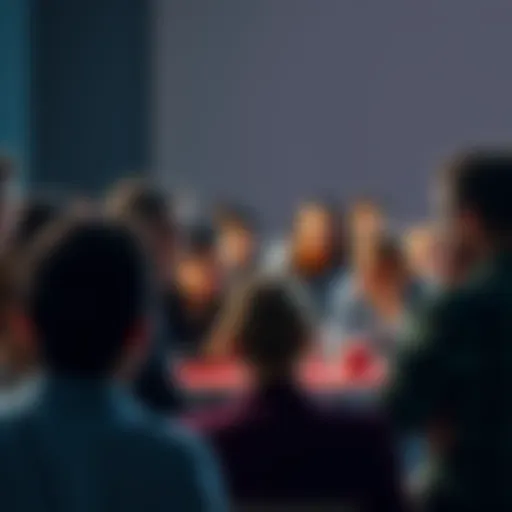 A diverse group of people engaged in a lively debate about different opinions, sharing their thoughts and reactions.