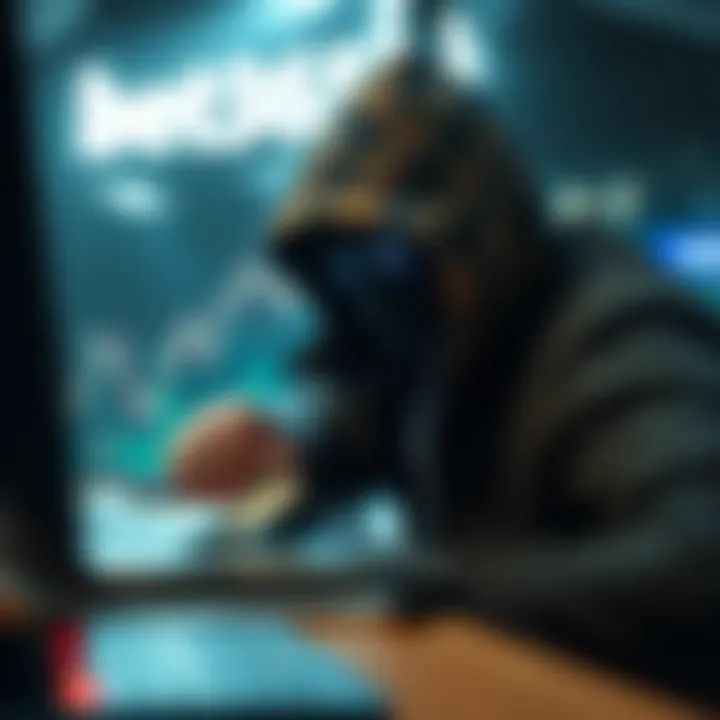 A graphic representation of a hacker accessing an online betting account, with money being transferred from a Bet365 account.