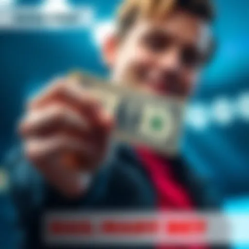 A person holding a dollar bill with a hopeful expression, representing the chance to win big with a small bet.