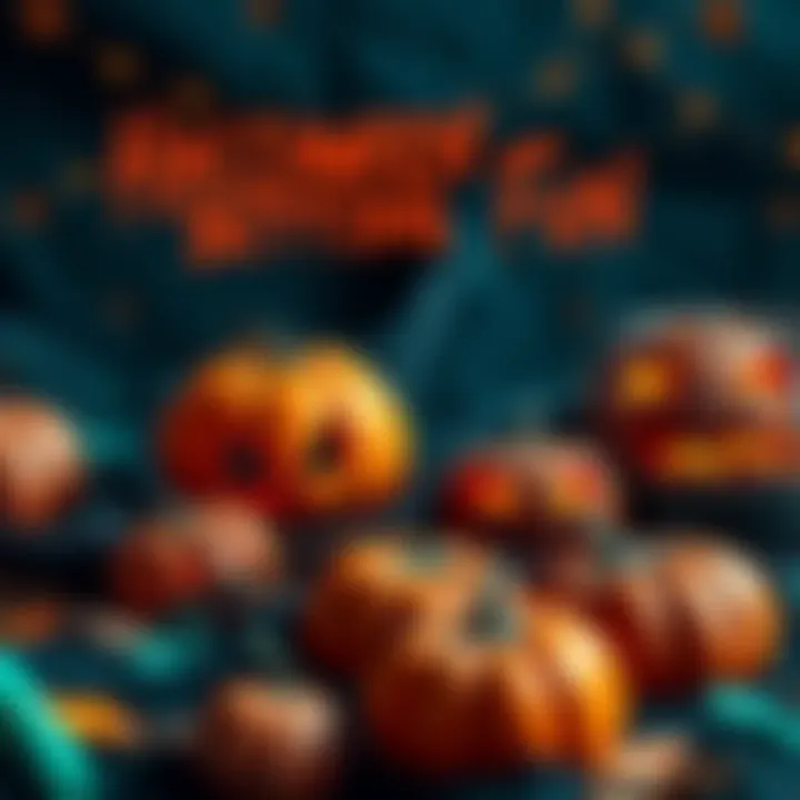 A spooky Halloween theme with pumpkins and sports betting elements, featuring basketball and odds symbols