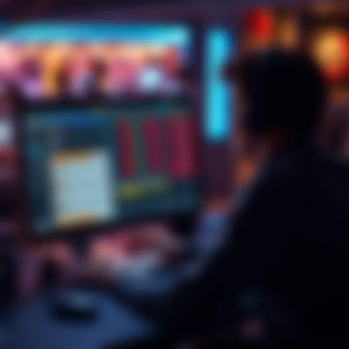 A person analyzing poker results on a Mac computer using Hand2Note software