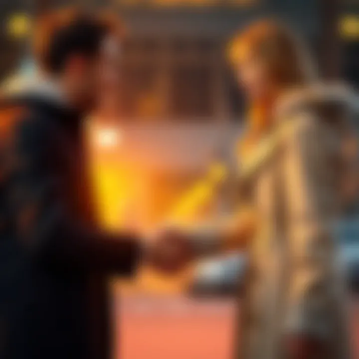 A man and a woman shaking hands, symbolizing new beginnings in relationships