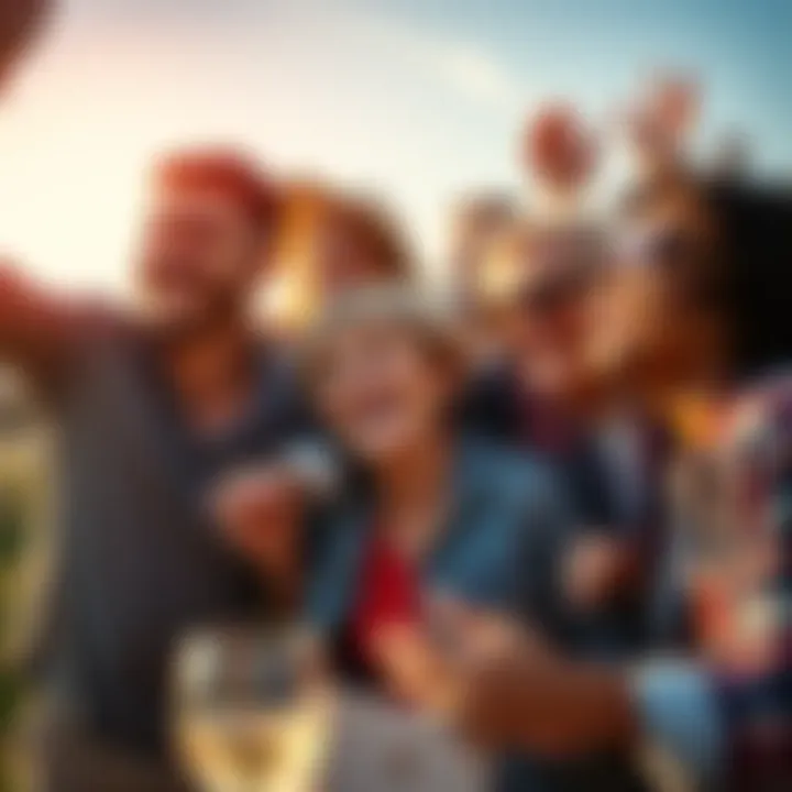 A group of cheerful people laughing and celebrating together outdoors, representing joy and emotional fulfillment
