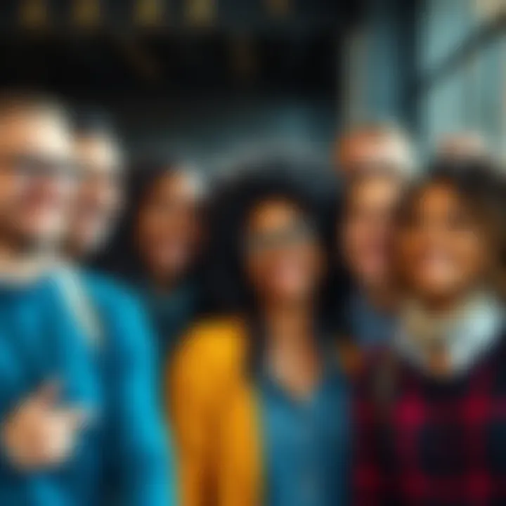 A group of diverse individuals sharing smiles and positive vibes to kick off the week with energy and motivation