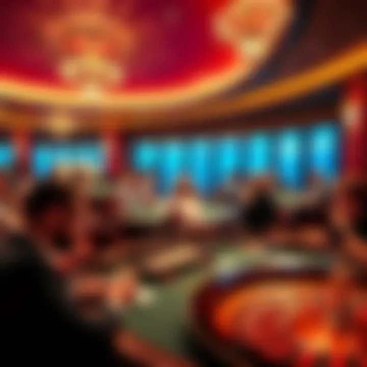 People playing table games at Harrah's Lake Tahoe casino, showcasing poker, blackjack, and roulette