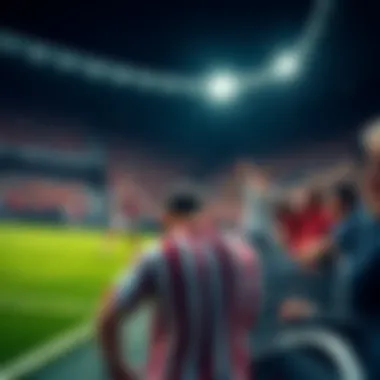 A player showing disappointment on the field while fans express anger in the stands