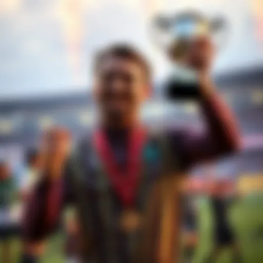 Haxton celebrating his victory with a trophy after winning at Triton Jeju II 2026