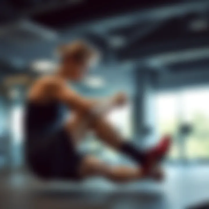 A person performing leg exercises in a gym to strengthen leg muscles