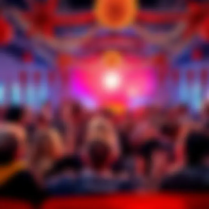 People celebrating and thanking supporters of the heating trend with colorful decorations and banners