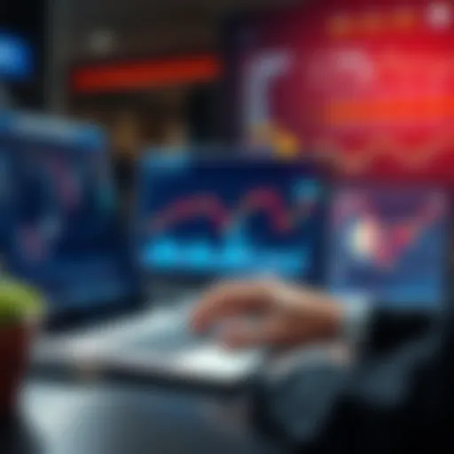 A person analyzing financial data on a laptop with charts and graphs, focusing on maximizing profits through hedging.