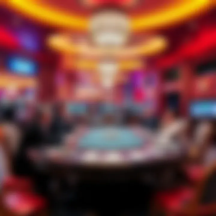 A luxurious high roller table in a Las Vegas casino with players enjoying exclusive service and high stakes.