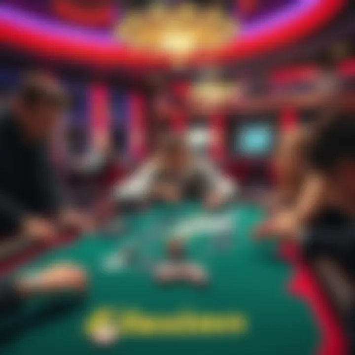 A player bets a large amount of money at a blackjack table in a casino, surrounded by intrigued onlookers.