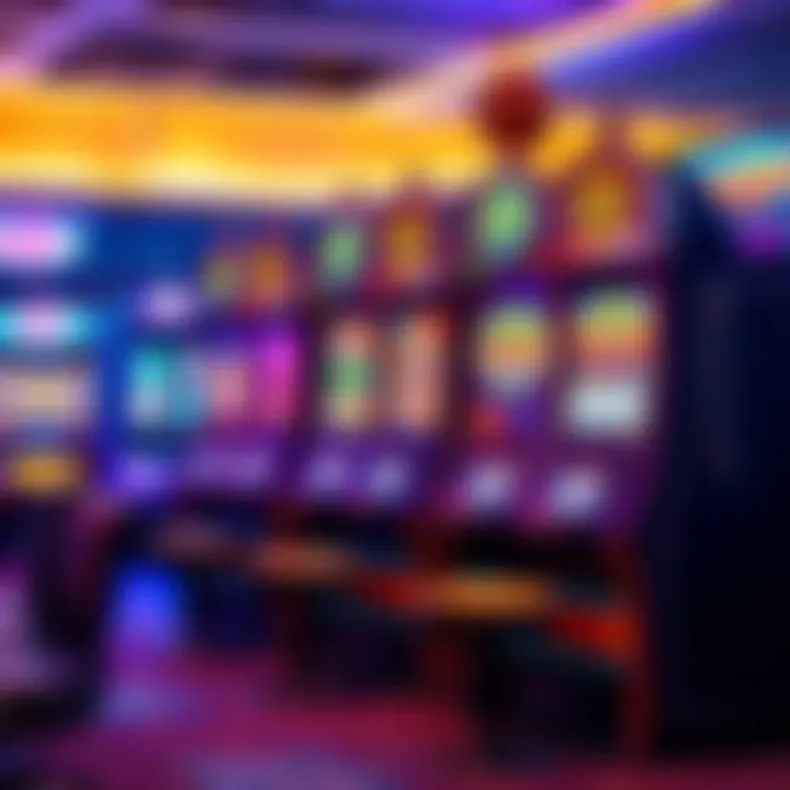 A selection of high limit slot machines with vibrant graphics and large bets displayed
