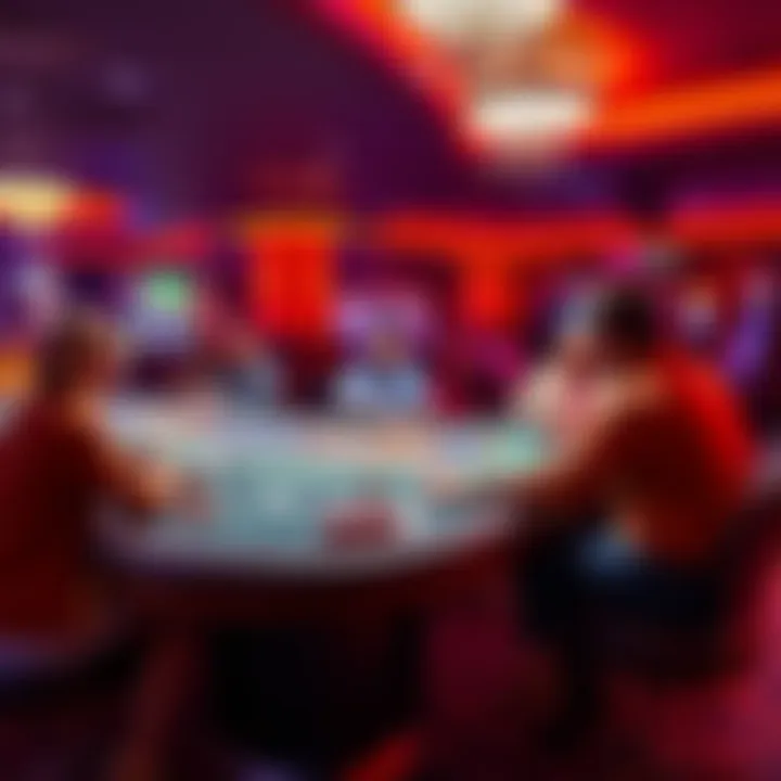 A group of players enjoying a high-limit poker game at a vibrant table in a California casino.