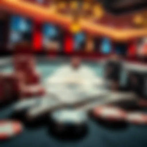 A dramatic scene showing poker chips and cash on a table, representing a rapid win and loss in gambling.