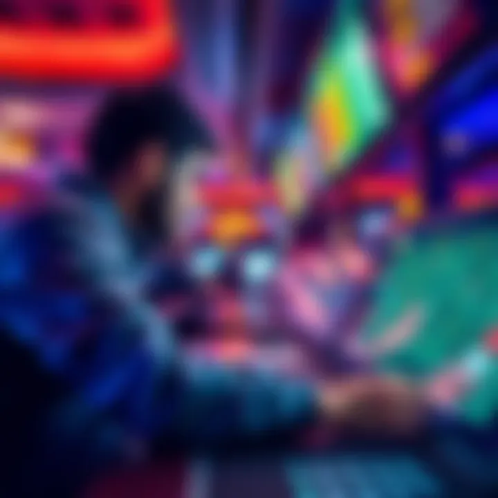 A close-up of a person placing a large bet at a casino sports betting counter