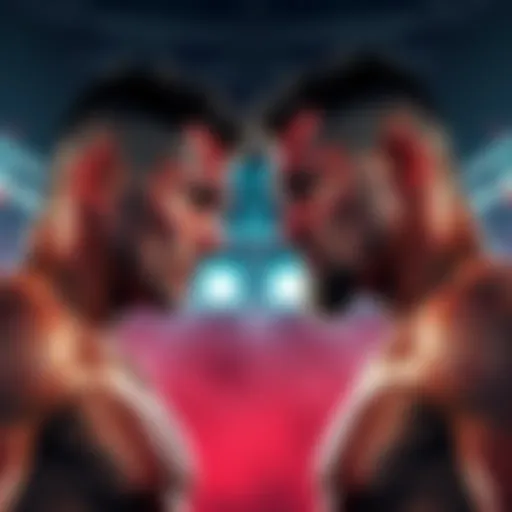 Two fighters, Hill and Rountree Jr., in a tense face-off before their upcoming match, showcasing their determination and readiness.