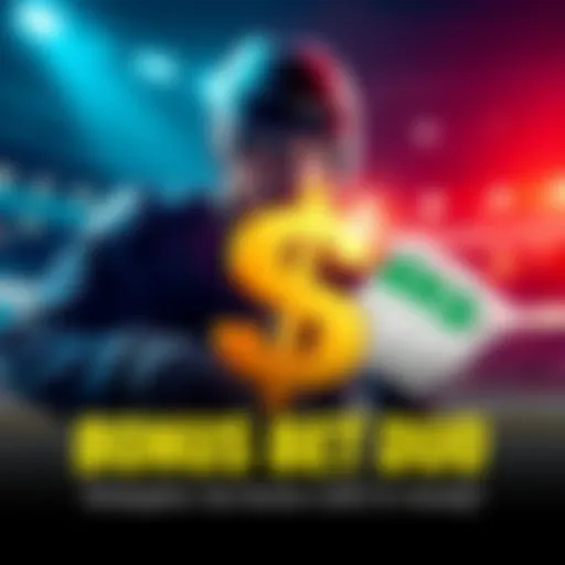 A graphic showing a hockey player with a dollar sign and betting slips, symbolizing the Bonus Bet Duo for hockey betting.