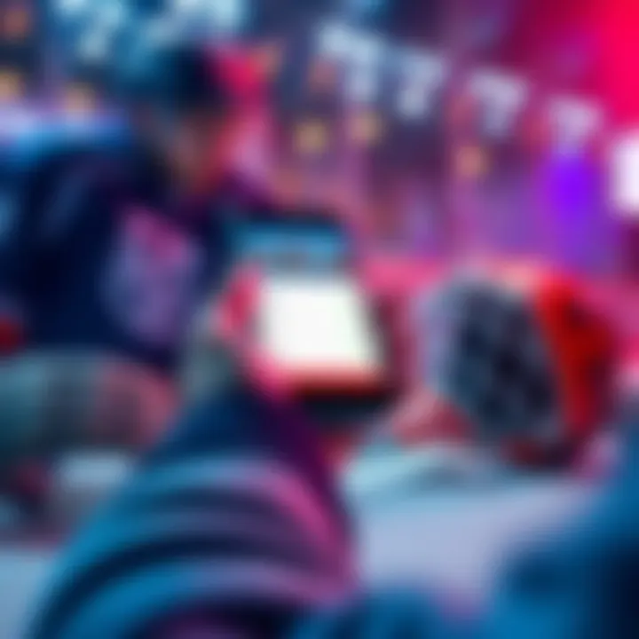 A person placing a bet on a hockey game at FanDuel Sportsbook with a smartphone and hockey gear in the background.