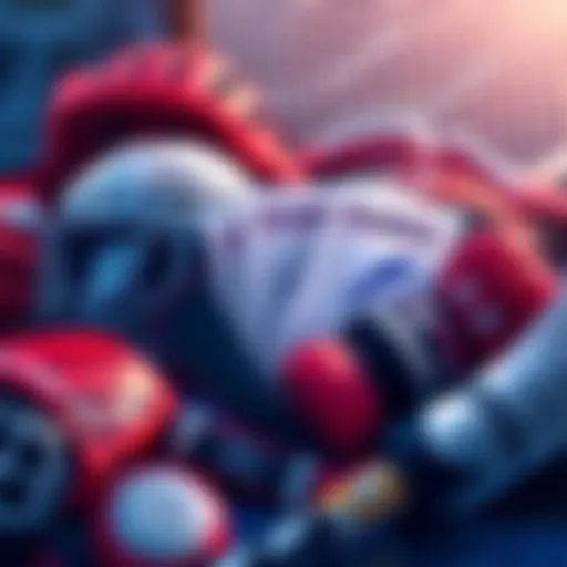 Illustration of hockey gear alongside betting slips for Sabres, Lightning, and Senators games