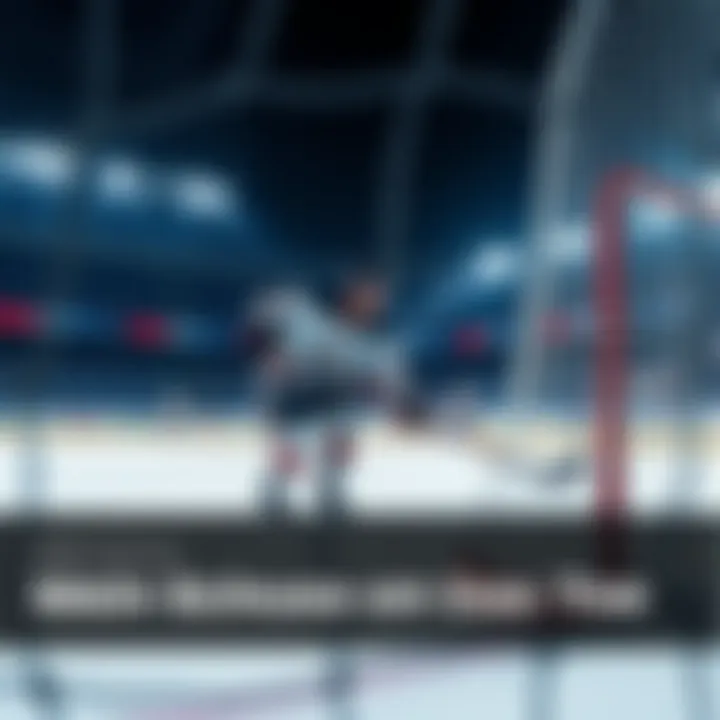 Hockey player shooting the puck towards the net during the second period of a game