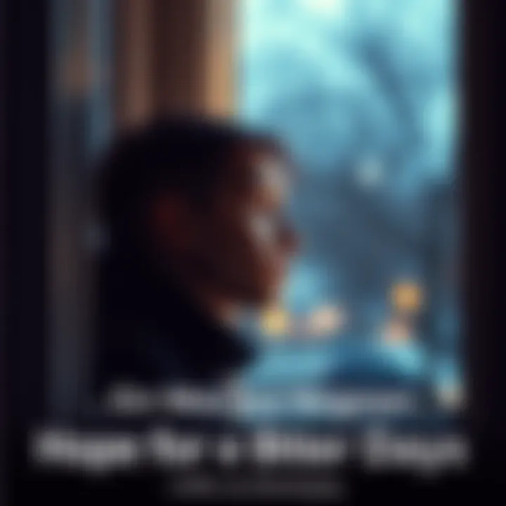 A person looking out a window with a thoughtful expression, symbolizing hope after a tough month.