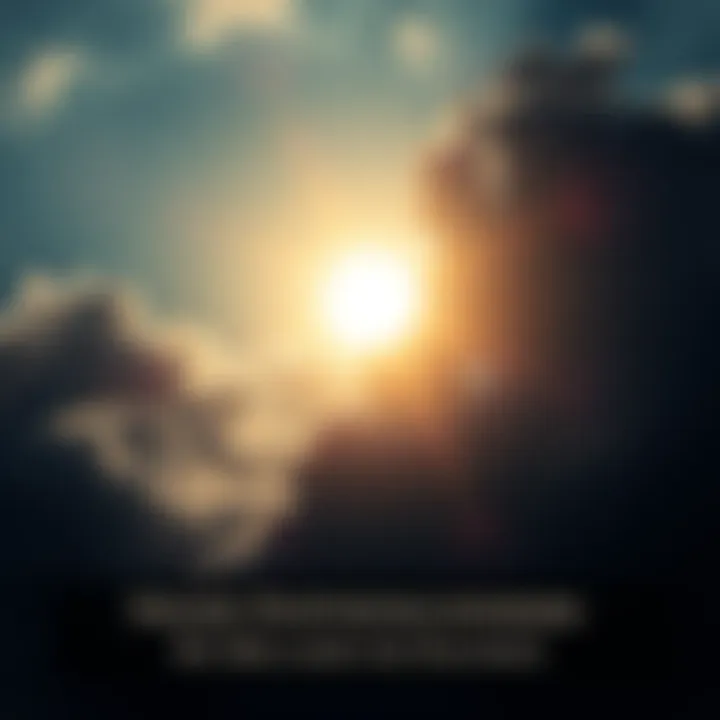 A bright light shining through dark clouds, symbolizing hope and new opportunities