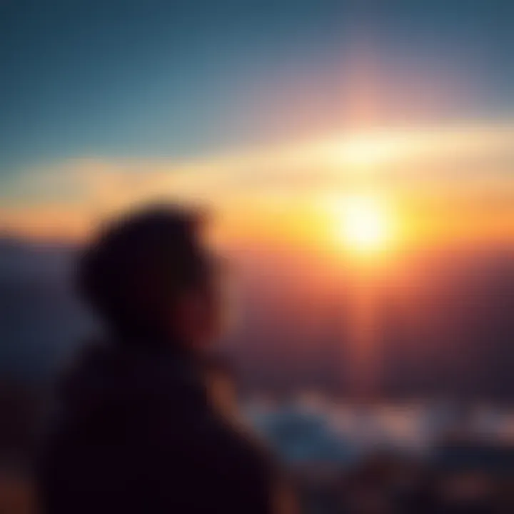 A person looking toward a bright horizon, symbolizing hope and possibility for change.