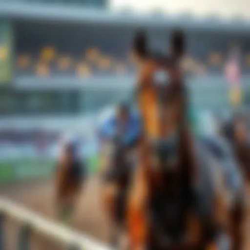A horse in a race with an 'O' symbol next to its name on the racing list