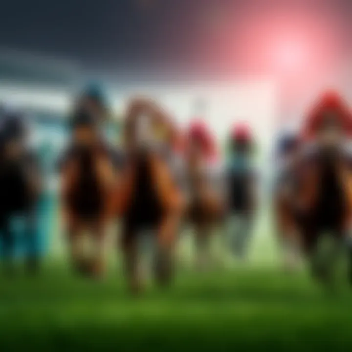 A lively horse racing event with competitive horses and jockeys in action, showcasing the thrill of Race 10 and HOPE ROAD opportunities.