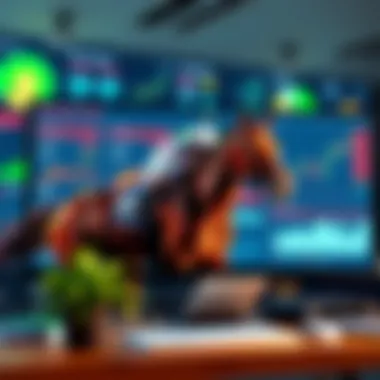 A collection of horse racing betting tips displayed on a computer screen, with charts and statistics in the background.