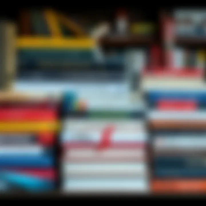 Various books about horse racing including novels and biographies stacked together