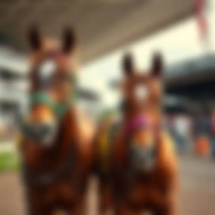 Horses Arriving at Churchill Downs Two thoroughbred horses, Fulleffort and Life of Joy, arriving at Churchill Downs for the Kentucky Derby and Oaks. Excitement builds as the race day approaches.