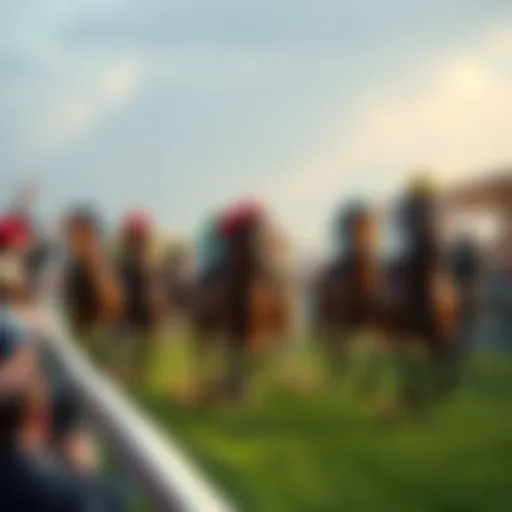 A group of horses racing at Cheltenham with spectators cheering in the background.