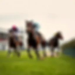 Three racehorses, Jagwar, Captain Cody, and Spanish Harlem, competing on a racetrack with spectators in the background during the Grand National.